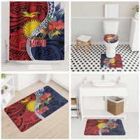 Flag of Kiribati Polynesian Pattern Bathroom Set Est 1979 With Tropical Flowers - Polynesian Pride