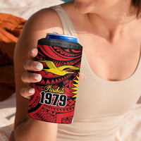 Flag of Kiribati Polynesian Pattern 4 in 1 Can Cooler Tumbler Est 1979 With Tropical Flowers LT9 - Polynesian Pride