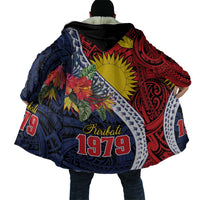 Flag of Kiribati Polynesian Pattern Cloak Est 1979 With Tropical Flowers - Polynesian Pride