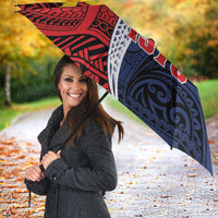 Flag of Kiribati Polynesian Pattern Umbrella Est 1979 With Tropical Flowers - Polynesian Pride