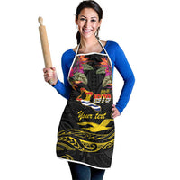 Kiribati Independence Day Personalised Apron Gold Frigatebird with Polynesian Pattern - Polynesian Pride