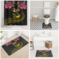 Kiribati Independence Day Personalised Bathroom Set Gold Frigatebird with Polynesian Pattern - Polynesian Pride