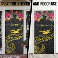 Kiribati Independence Day Personalised Door Cover Gold Frigatebird with Polynesian Pattern - Polynesian Pride