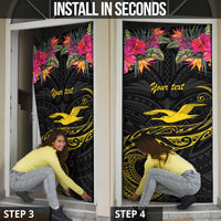 Kiribati Independence Day Personalised Door Cover Gold Frigatebird with Polynesian Pattern - Polynesian Pride