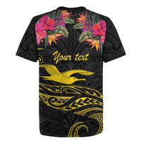 Kiribati Independence Day Personalised Rugby Jersey Gold Frigatebird with Polynesian Pattern LT9 - Polynesian Pride