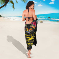 Kiribati Independence Day Personalised Sarong Gold Frigatebird with Polynesian Pattern