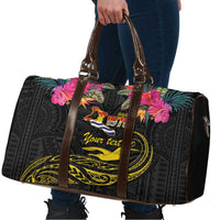 Kiribati Independence Day Personalised Travel Bag Gold Frigatebird with Polynesian Pattern - Polynesian Pride