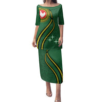 Manua Islands Polynesian Style Family Matching Puletasi and Hawaiian Shirt LT9 Mom's Dress Green - Polynesian Pride