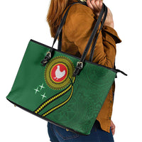 Manua Islands Polynesian Style Leather Tote Bag LT9 - Polynesian Pride