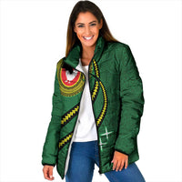 Manua Islands Polynesian Style Padded Jacket LT9 Women Green - Polynesian Pride