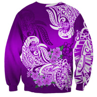 Polynesian Sweatshirt Pacific Flower Mix Floral Tribal Tattoo Purple Vibe LT9 - Polynesian Pride