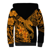 Aloha Hawaii Sherpa Hoodie Hammerhead Shark Tattoo Polynesian Summer - Gold LT9 - Polynesian Pride