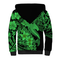 Aloha Hawaii Sherpa Hoodie Hammerhead Shark Tattoo Polynesian Summer - Green LT9 - Polynesian Pride
