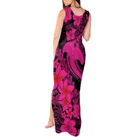 Aloha Hawaii Tank Maxi Dress Hammerhead Shark Tattoo Polynesian Summer - Pink LT9 - Polynesian Pride