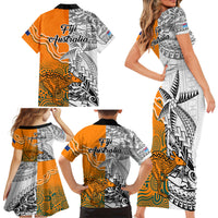 fiji-australia-rugby-family-matching-short-sleeve-bodycon-dress-and-hawaiian-shirt-world-cup-2023-polynesia-tapa-mixed-indigenous-aboriginal