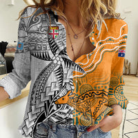 fiji-australia-rugby-women-casual-shirt-world-cup-2023-polynesia-tapa-mixed-indigenous-aboriginal