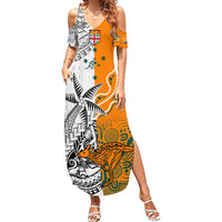 personalised-fiji-australia-rugby-family-matching-summer-maxi-dress-and-hawaiian-shirt-world-cup-2023-polynesia-tapa-mixed-indigenous-aboriginal