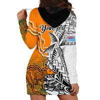 Personalised Fiji Australia Rugby Hoodie Dress World Cup 2023 Polynesia Tapa Mixed Indigenous Aboriginal LT9 - Polynesian Pride