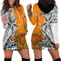 Personalised Fiji Australia Rugby Hoodie Dress World Cup 2023 Polynesia Tapa Mixed Indigenous Aboriginal LT9 - Polynesian Pride