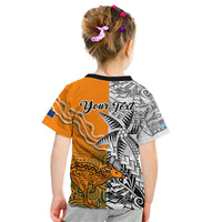 Personalised Fiji Australia Rugby Kid T Shirt World Cup 2023 Polynesia Tapa Mixed Indigenous Aboriginal LT9 - Polynesian Pride