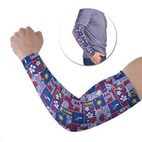 Filipino Maligayang Pasko Arm Sleeves Pacific Patchwork Xmas Vibes - Polynesian Pride