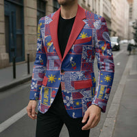 Filipino Maligayang Pasko Blazer Pacific Patchwork Xmas Vibes - Polynesian Pride
