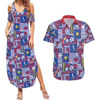 Filipino Maligayang Pasko Couples Matching Summer Maxi Dress and Hawaiian Shirt Pacific Patchwork Xmas Vibes - Polynesian Pride