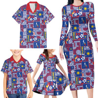 Filipino Maligayang Pasko Family Matching Long Sleeve Bodycon Dress and Hawaiian Shirt Pacific Patchwork Xmas Vibes - Polynesian Pride