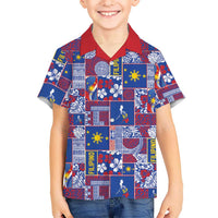Filipino Maligayang Pasko Family Matching Off The Shoulder Long Sleeve Dress and Hawaiian Shirt Pacific Patchwork Xmas Vibes - Polynesian Pride