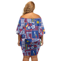 Filipino Maligayang Pasko Family Matching Off Shoulder Short Dress and Hawaiian Shirt Pacific Patchwork Xmas Vibes LT9 - Polynesian Pride