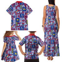Filipino Maligayang Pasko Family Matching Tank Maxi Dress and Hawaiian Shirt Pacific Patchwork Xmas Vibes - Polynesian Pride