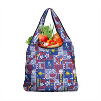 Filipino Maligayang Pasko Grocery Bag Pacific Patchwork Xmas Vibes LT9 1-pack One Size Blue - Polynesian Pride