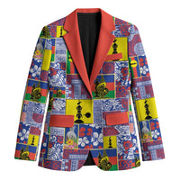 New Caledonia Joyeux Noel Blazer Pacific Patchwork Xmas Vibes - Polynesian Pride