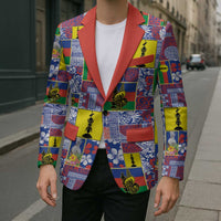 New Caledonia Joyeux Noel Blazer Pacific Patchwork Xmas Vibes - Polynesian Pride