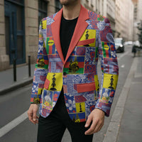 New Caledonia Joyeux Noel Blazer Pacific Patchwork Xmas Vibes - Polynesian Pride
