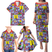 New Caledonia Joyeux Noel Family Matching Puletasi and Hawaiian Shirt Pacific Patchwork Xmas Vibes LT9 - Polynesian Pride