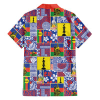 New Caledonia Joyeux Noel Family Matching Short Sleeve Bodycon Dress and Hawaiian Shirt Pacific Patchwork Xmas Vibes - Polynesian Pride