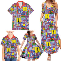 New Caledonia Joyeux Noel Family Matching Summer Maxi Dress and Hawaiian Shirt Pacific Patchwork Xmas Vibes - Polynesian Pride