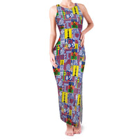 New Caledonia Joyeux Noel Family Matching Tank Maxi Dress and Hawaiian Shirt Pacific Patchwork Xmas Vibes LT9 Mom's Dress Blue - Polynesian Pride