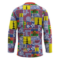 New Caledonia Joyeux Noel Hockey Jersey Pacific Patchwork Xmas Vibes - Polynesian Pride