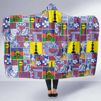 New Caledonia Joyeux Noel Hooded Blanket Pacific Patchwork Xmas Vibes - Polynesian Pride