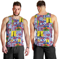 New Caledonia Joyeux Noel Men Tank Top Pacific Patchwork Xmas Vibes - Polynesian Pride
