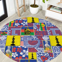 New Caledonia Joyeux Noel Round Carpet Pacific Patchwork Xmas Vibes - Polynesian Pride