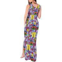 New Caledonia Joyeux Noel Tank Maxi Dress Pacific Patchwork Xmas Vibes - Polynesian Pride