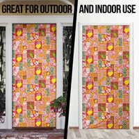 Niue Monuina e Kilisimasi Door Cover Pacific Patchwork Xmas Vibes - Polynesian Pride