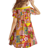 Niue Monuina e Kilisimasi Family Matching Off Shoulder Maxi Dress and Hawaiian Shirt Pacific Patchwork Xmas Vibes LT9 - Polynesian Pride