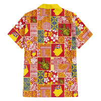 Niue Monuina e Kilisimasi Family Matching Off Shoulder Maxi Dress and Hawaiian Shirt Pacific Patchwork Xmas Vibes LT9 - Polynesian Pride