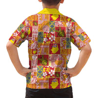Niue Monuina e Kilisimasi Family Matching Off Shoulder Short Dress and Hawaiian Shirt Pacific Patchwork Xmas Vibes LT9 - Polynesian Pride