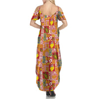 Niue Monuina e Kilisimasi Family Matching Summer Maxi Dress and Hawaiian Shirt Pacific Patchwork Xmas Vibes LT9 - Polynesian Pride