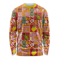 Niue Monuina e Kilisimasi Long Sleeve Shirt Pacific Patchwork Xmas Vibes - Polynesian Pride